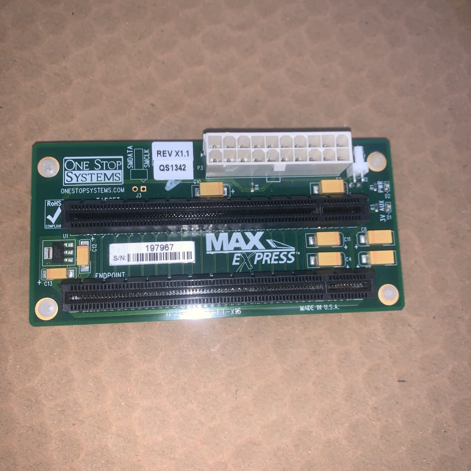 One Stop MAX Express OSS-BP-Target-X16 PCIe  Expansion Backplane QS1342