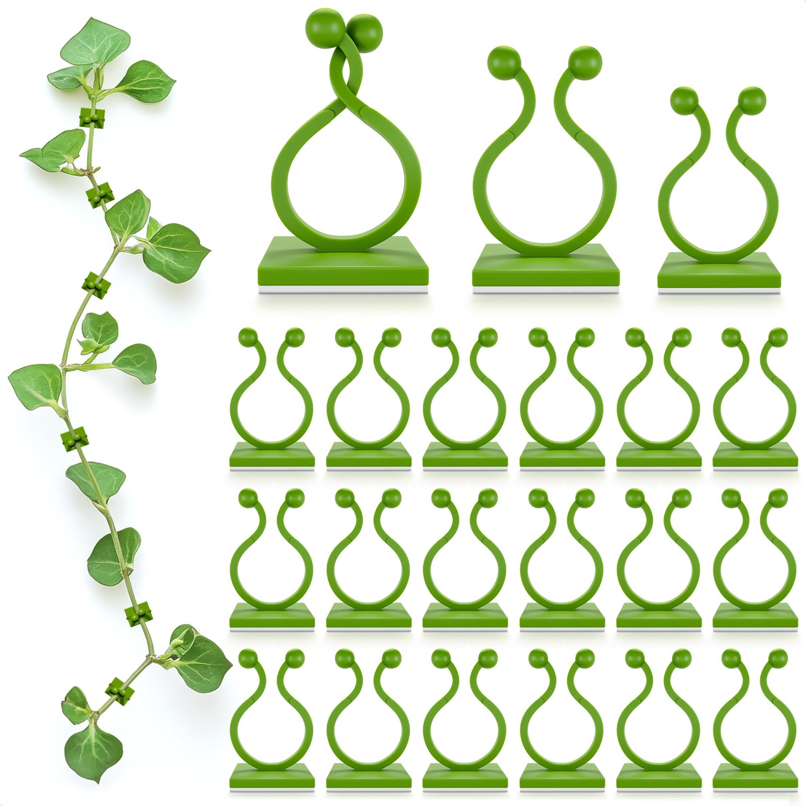 Plant Wall Clips for 1.45" (30 Pcs), 1.37" (40Pcs), 1.03" Green 