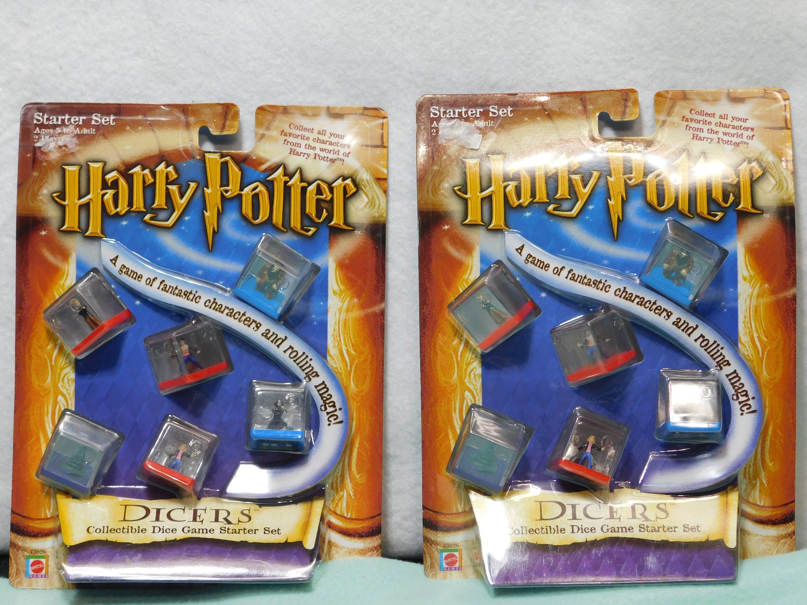 Pair of 2001 Harry Potter Dicers Collectible Dice Game Starter Sets. New in Pkgs