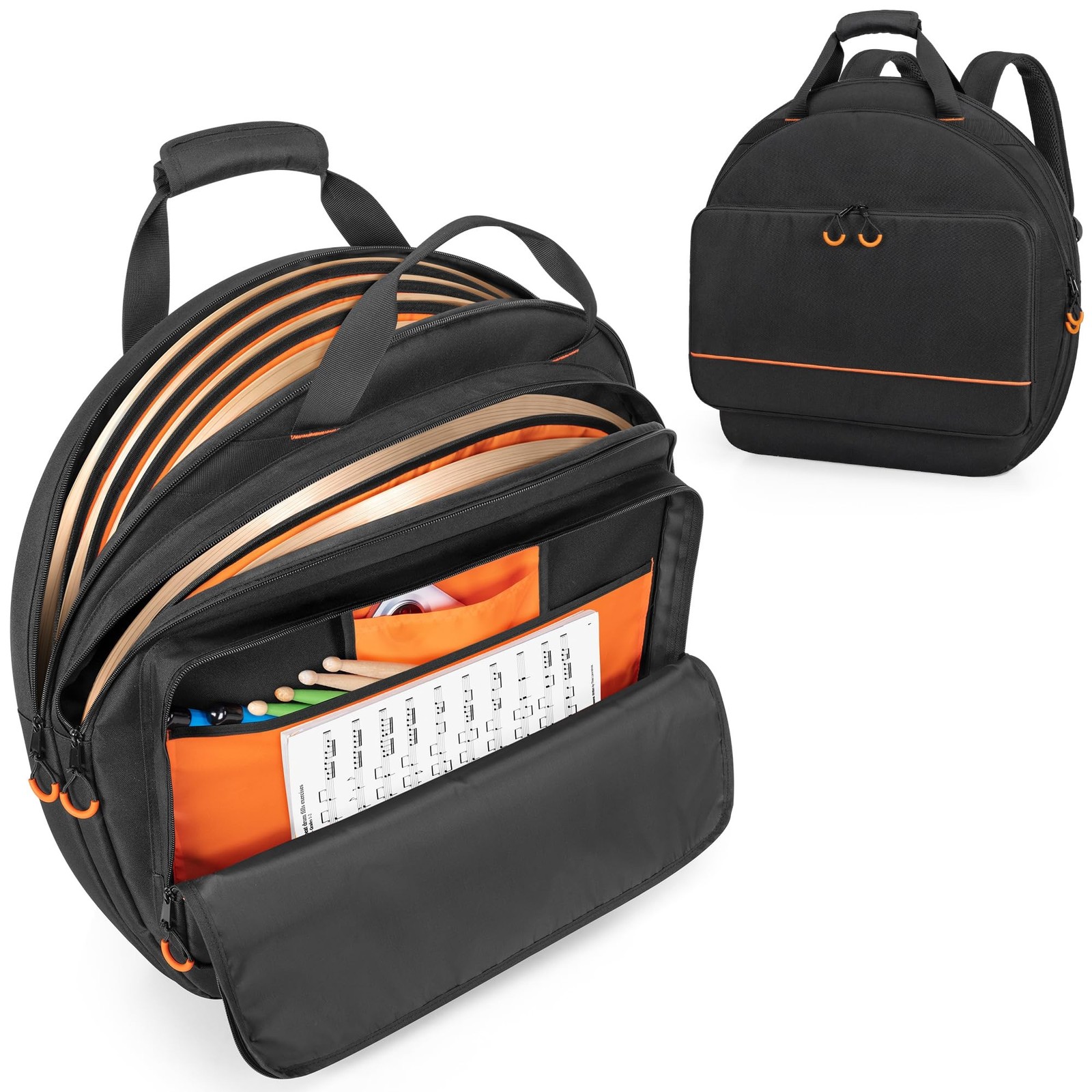 Damero 22'' Cymbal Bag, Double Layer Cymbal Gig Bag with 6mm Padded Dividers,...