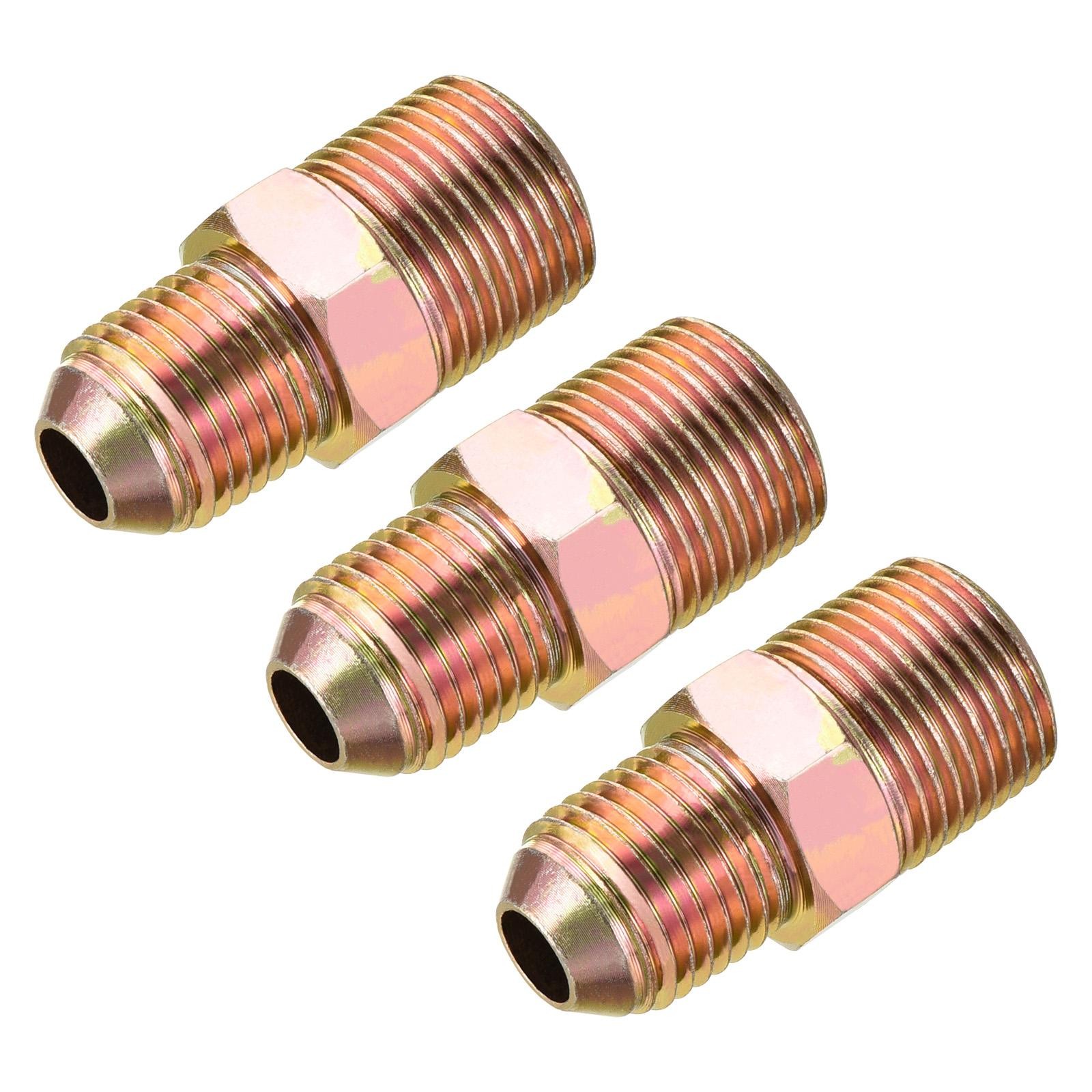 Extension Pipe Fitting 9/16"-18 UNF Male to 3/8 PT 35mm Hex Connector 3 Pack