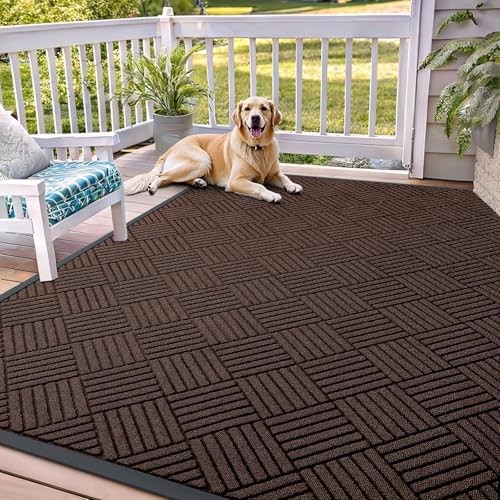  Front Door Mat Outside Entrance 71x47, Absorbent, 71" x 47" Brown Diamond