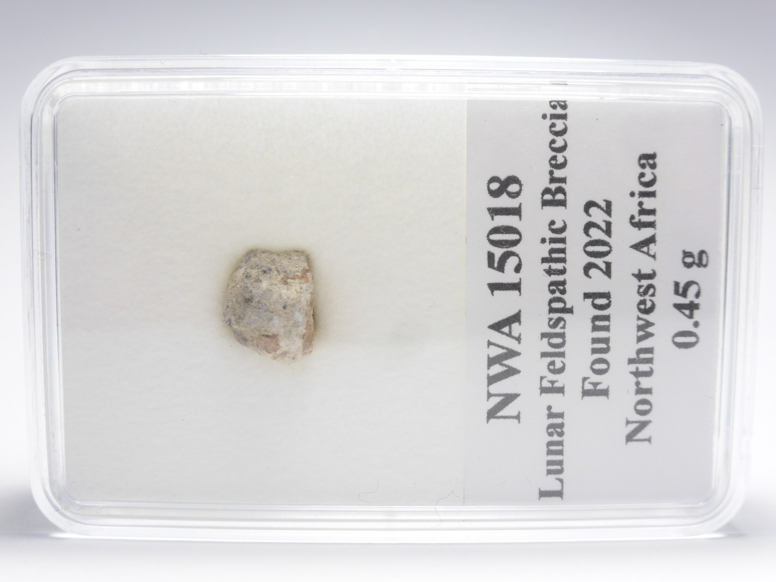 0.45 g NWA 15018 Lunar Meteorite Feldspathic Breccia