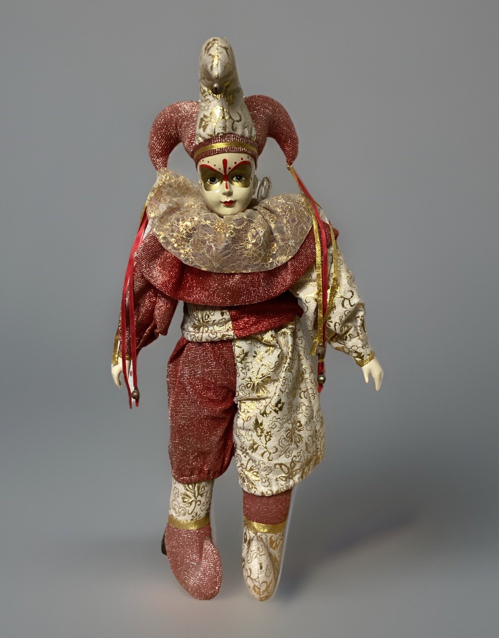 Haunted Jester Doll  Harlequin Prankster Responsive 22” Brinn’s Handmade