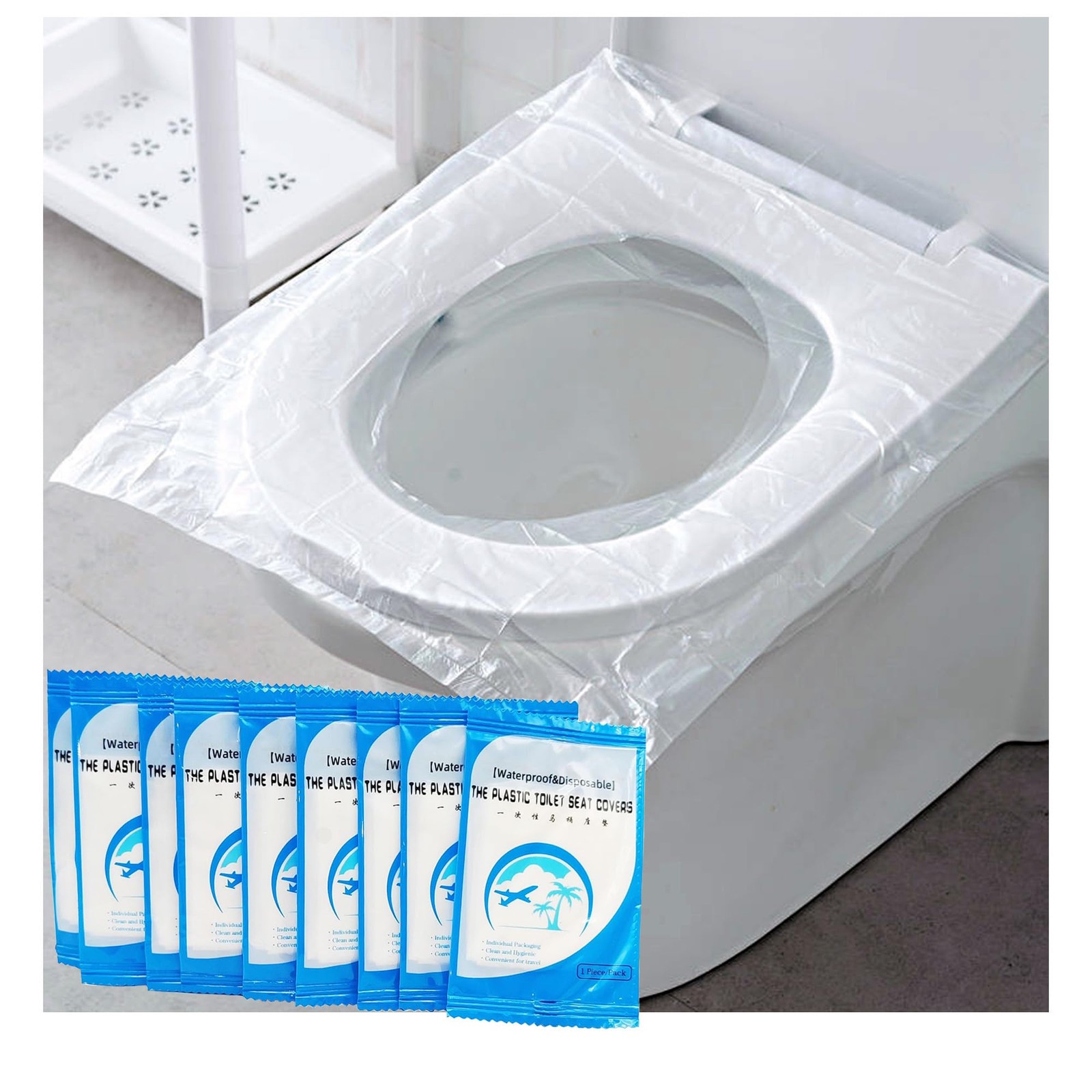 100PCS Disposable Travel Plastic Seat Cushion Waterproof Portable Seat Cushio...