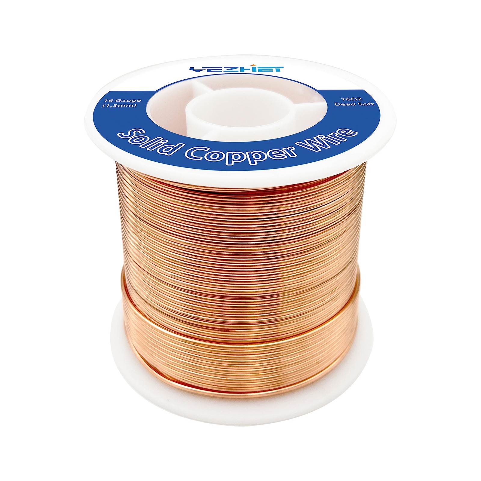 99.9% Solid Bare Copper Wire(16 Gauge(1.3MM, 16 OZ, 130Ft), Dead Soft 16GA 