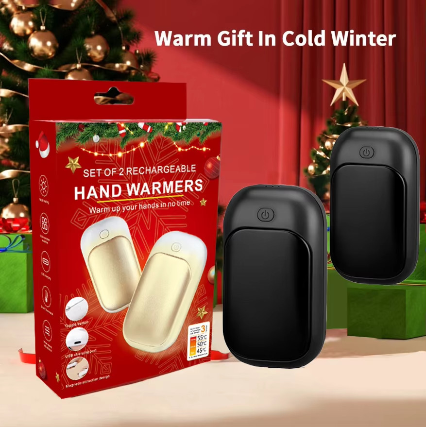 Magnetic Rechargeable Hand Warmer 2-Piece Set, Portable Handheld Heater, Men'S T