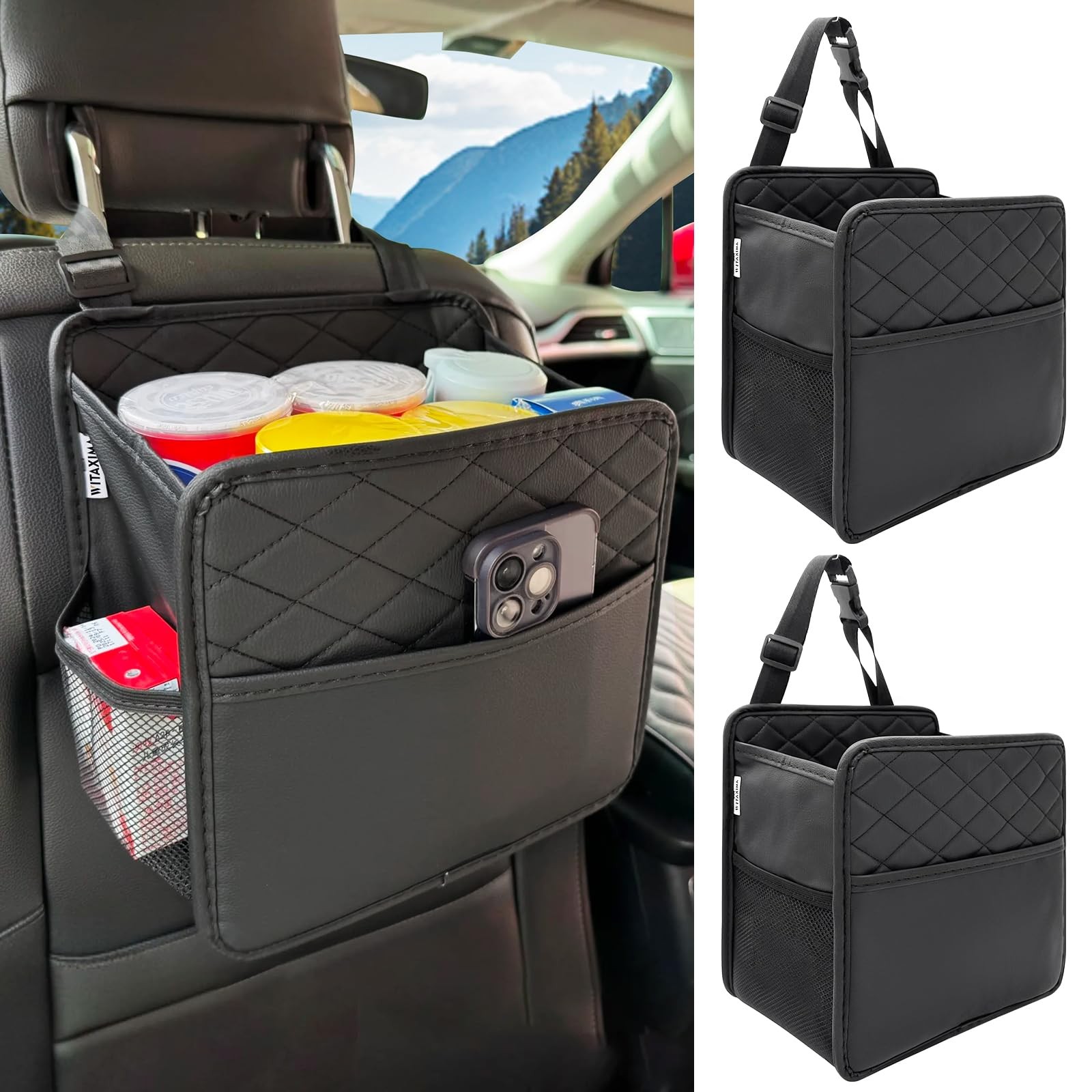 2 Pack Upgraded Car Seat Organizer Backseat with Storage Pockets, Multipurpos...