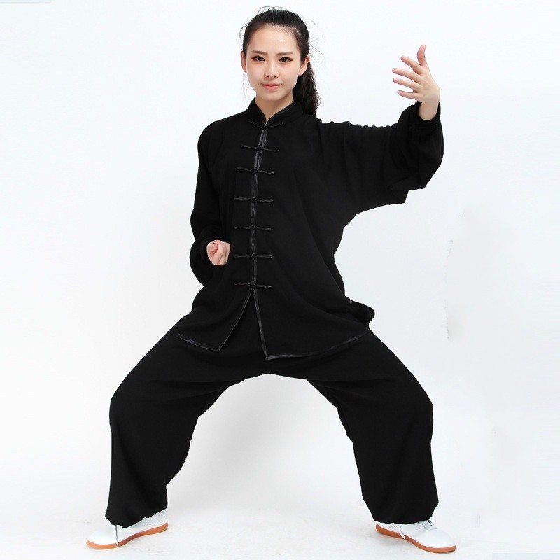 Women Kung Fu Suit Chinese Tai Chi Taekwondo Martial Arts Uniforms Stretch Solid