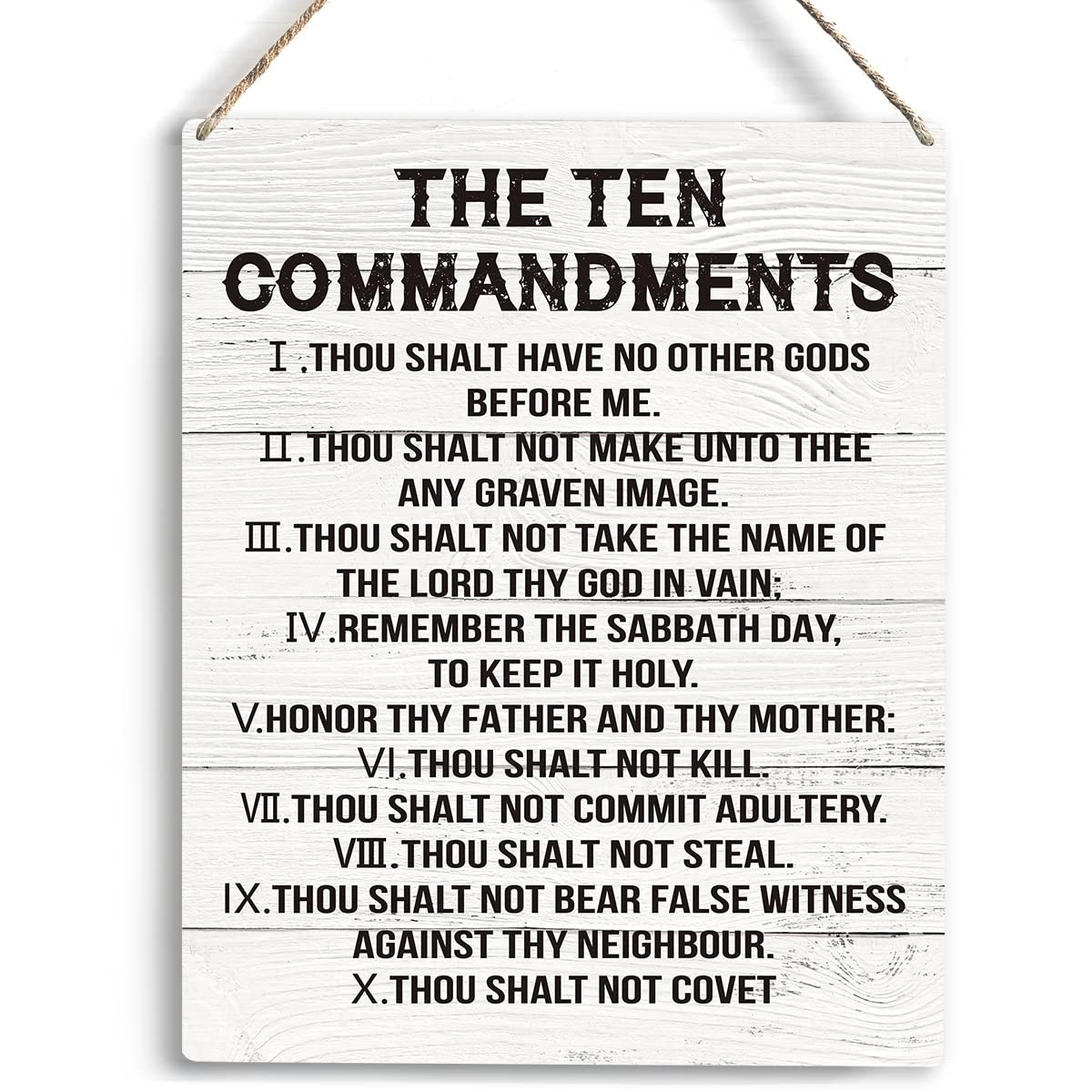 YCYD Inspirational Ten Commandments Wall Art,10 8x10 inches, Brown110 