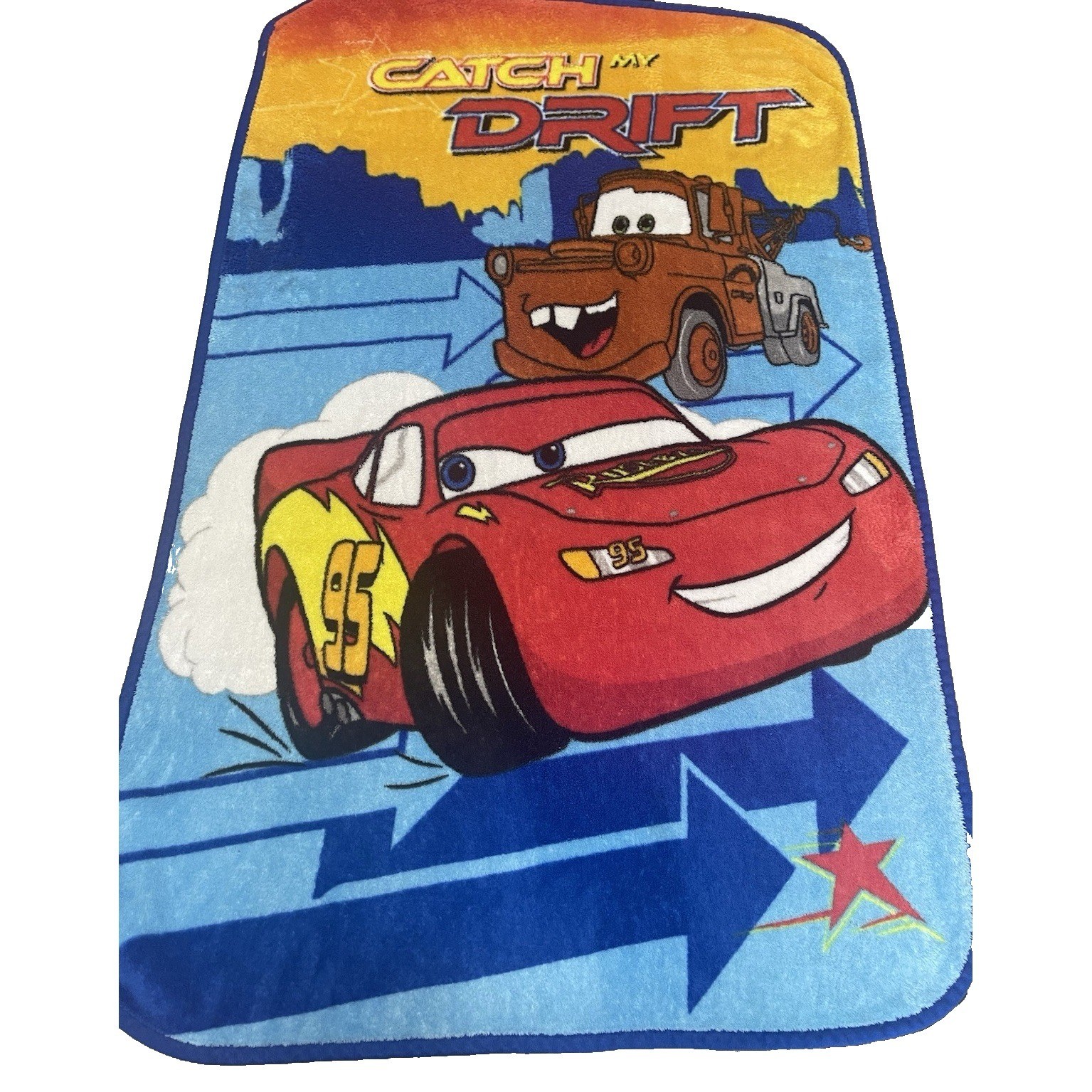 Disney CARS Catch My Drift Blanket Baby Fleece Lightning Tow Mater 27.5x44
