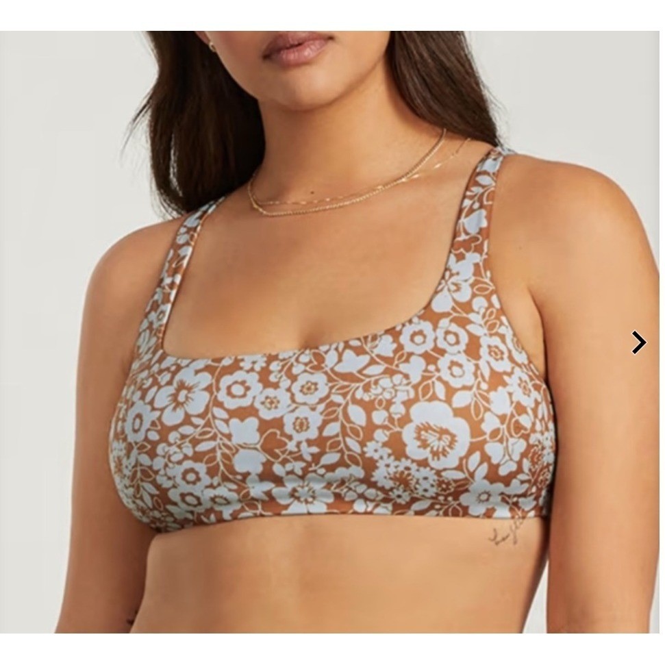 NWT Everlane Swim Nyle Bikini Top Pearl Floral XXS Brand New with Tags