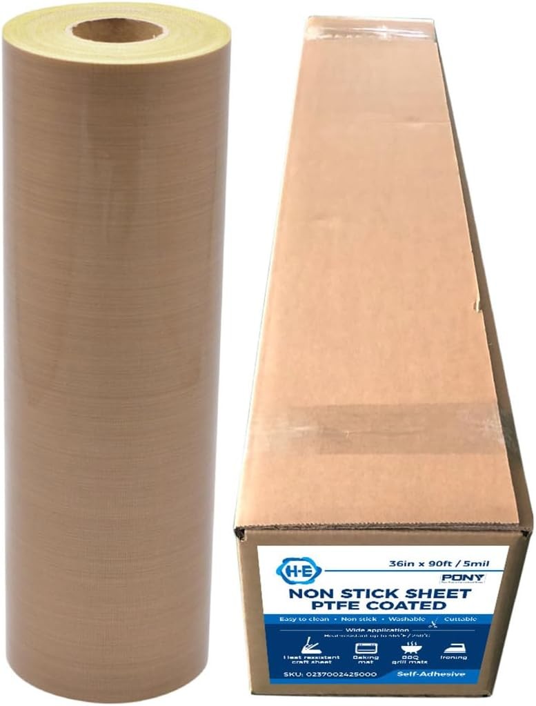36" x 30 Yard Self-Adhesive PTFE Sheet Roll 5Mil Thickness Heat Resistant
