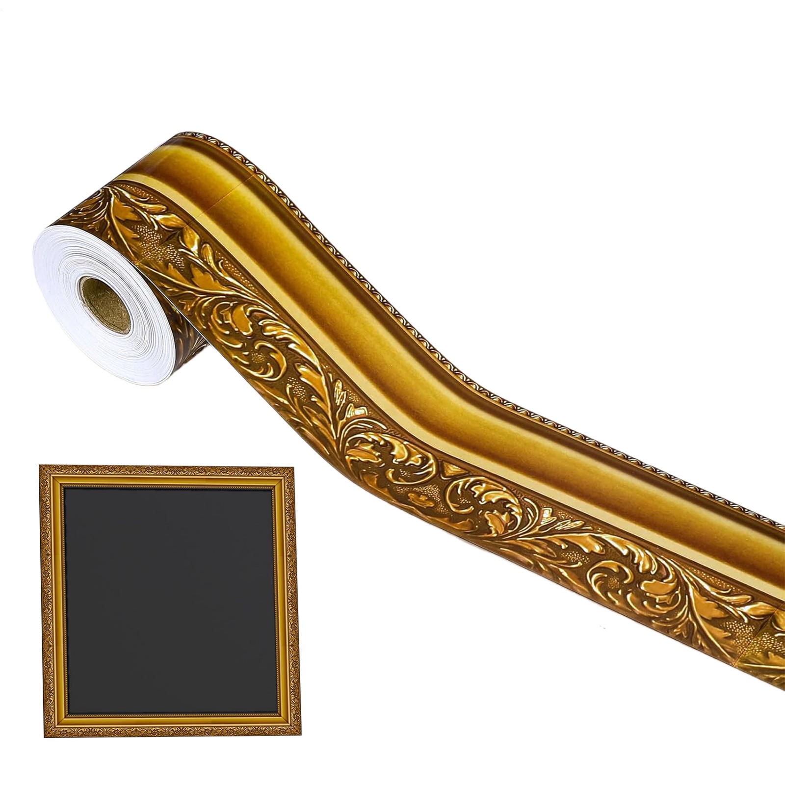 Retro Gold Border Bulletin Board Frame Sticker Roll for Wall Decoration