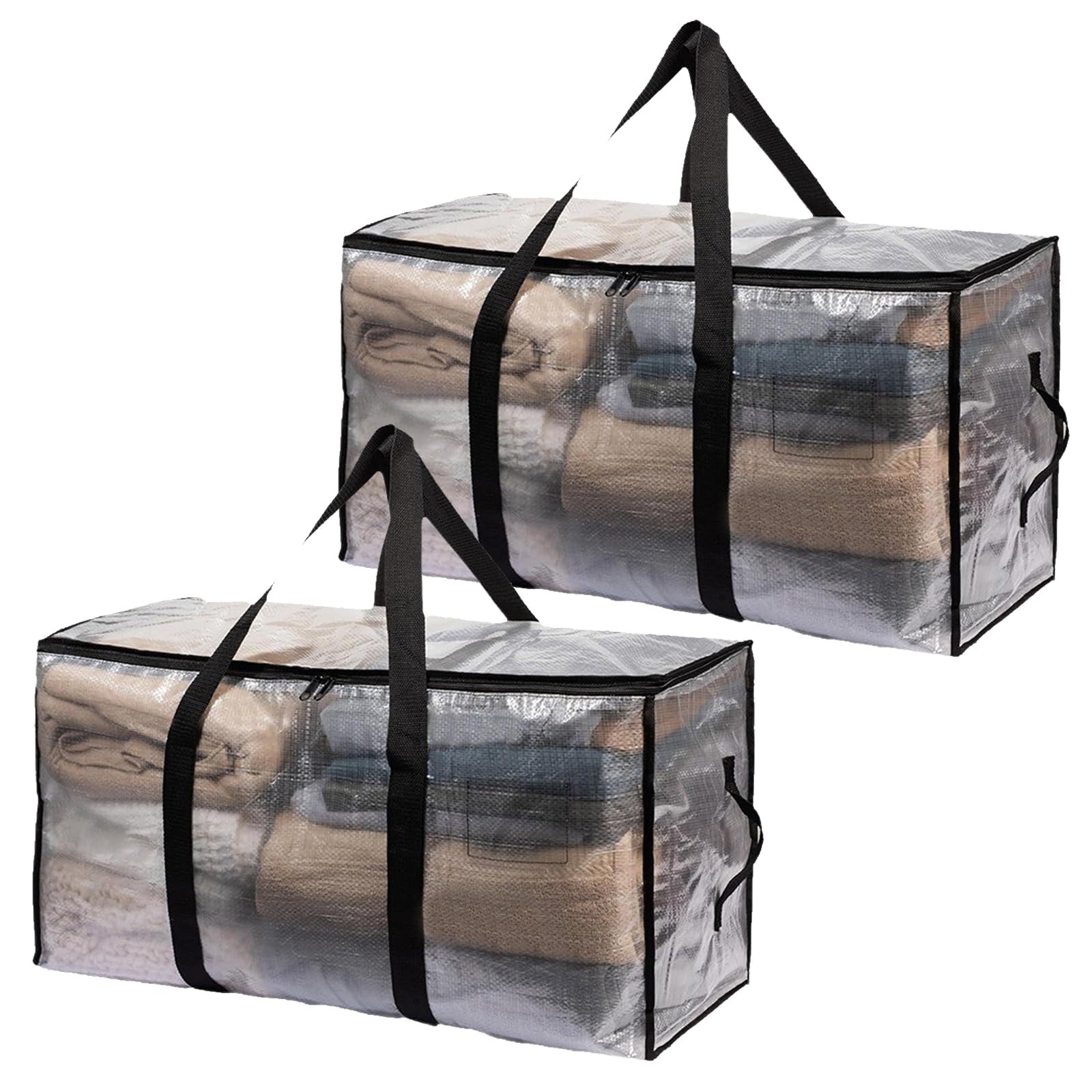 2-Packs Extra Large Heavy Duty Moving Bags, Waterproof Storage Totes with Han...