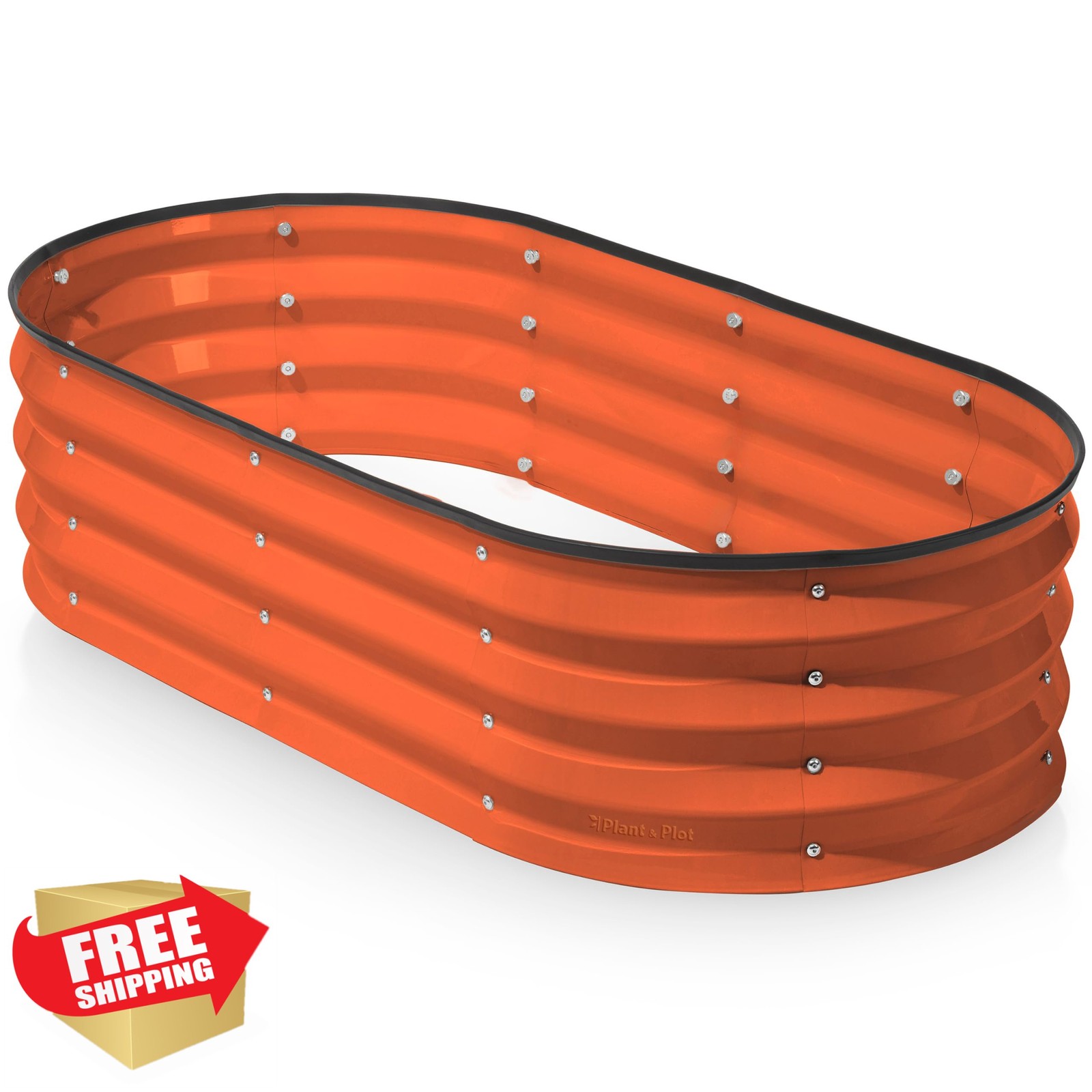 Plant and Plot 4x2x1 ft Galvanized Raised Garden Bed Orange