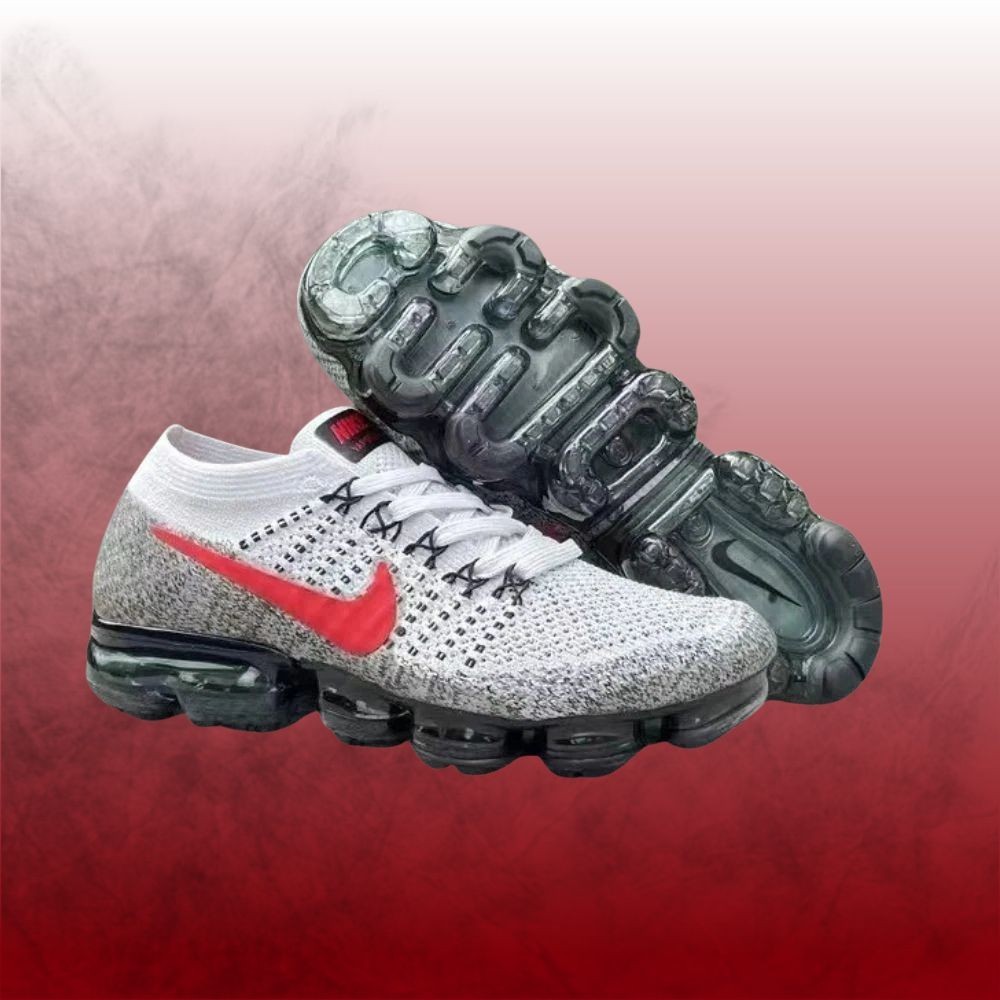 MEN VaporMax Flyknit 1 Grey Red - All Size US (7-11)