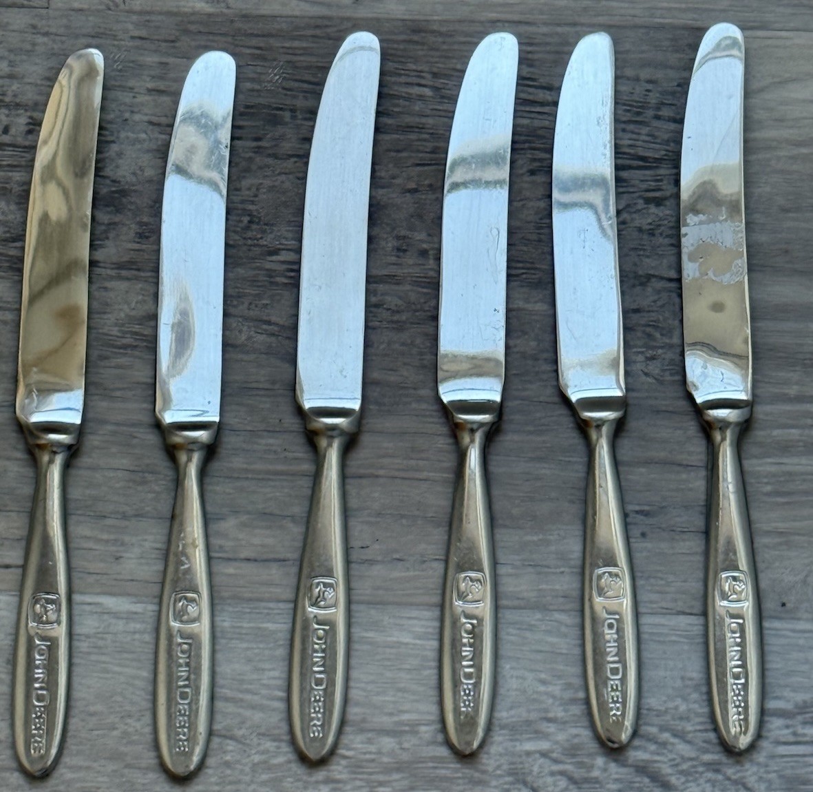 John Deere Gibson Engraved Butter Knife Replacement Silverware Flatware Set of 6