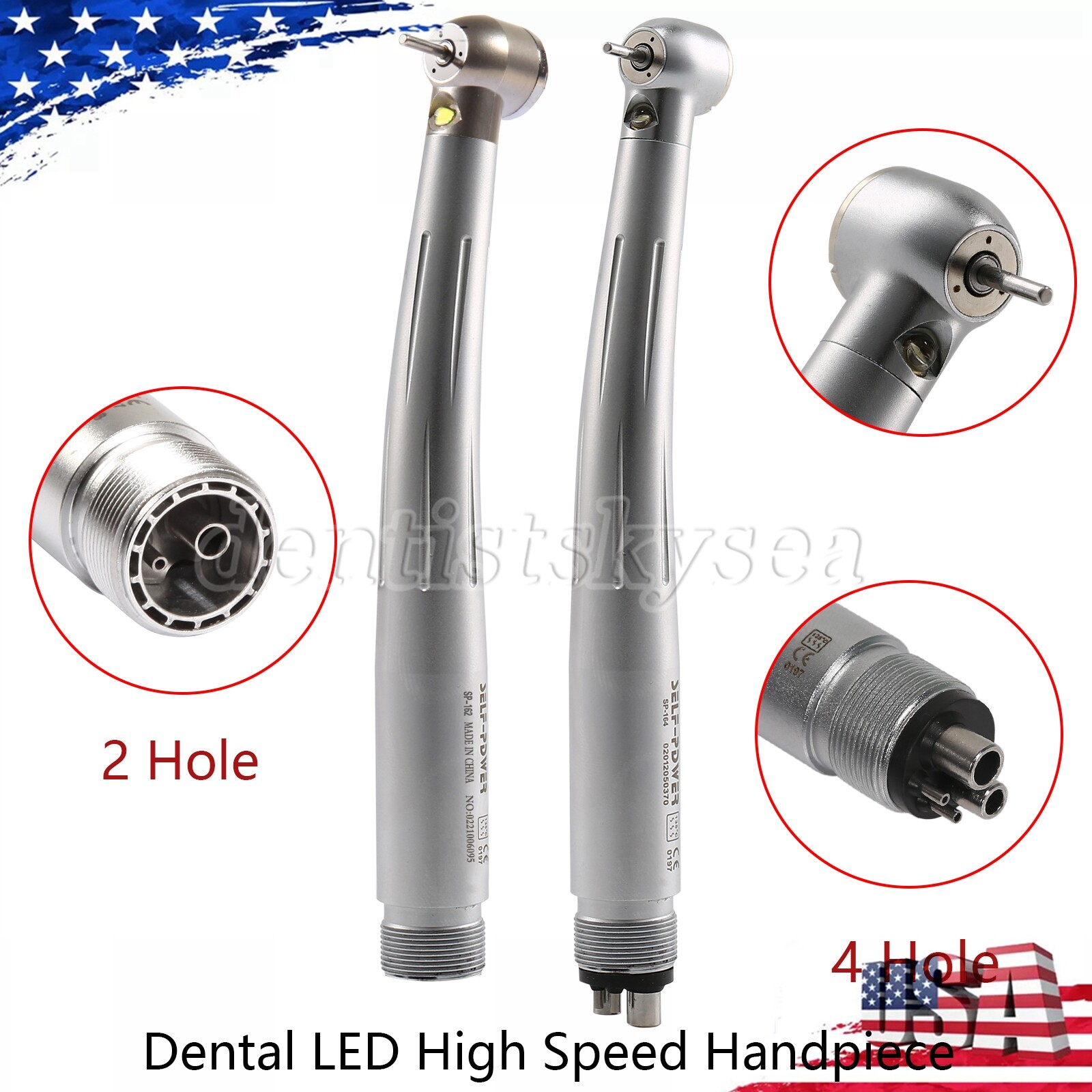 Dental Fiber Optic LED E-generator High Speed Handpiece 2H/4H NSK Turbine PDB