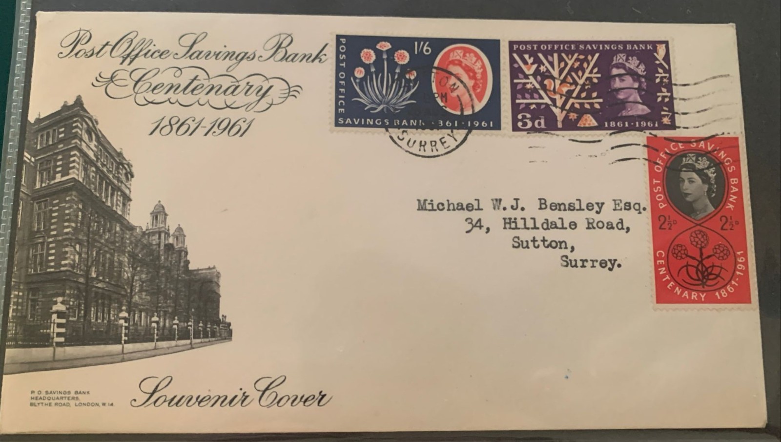 British First Day Cover - 1861-1961 Post Office Savings Bank Centenary