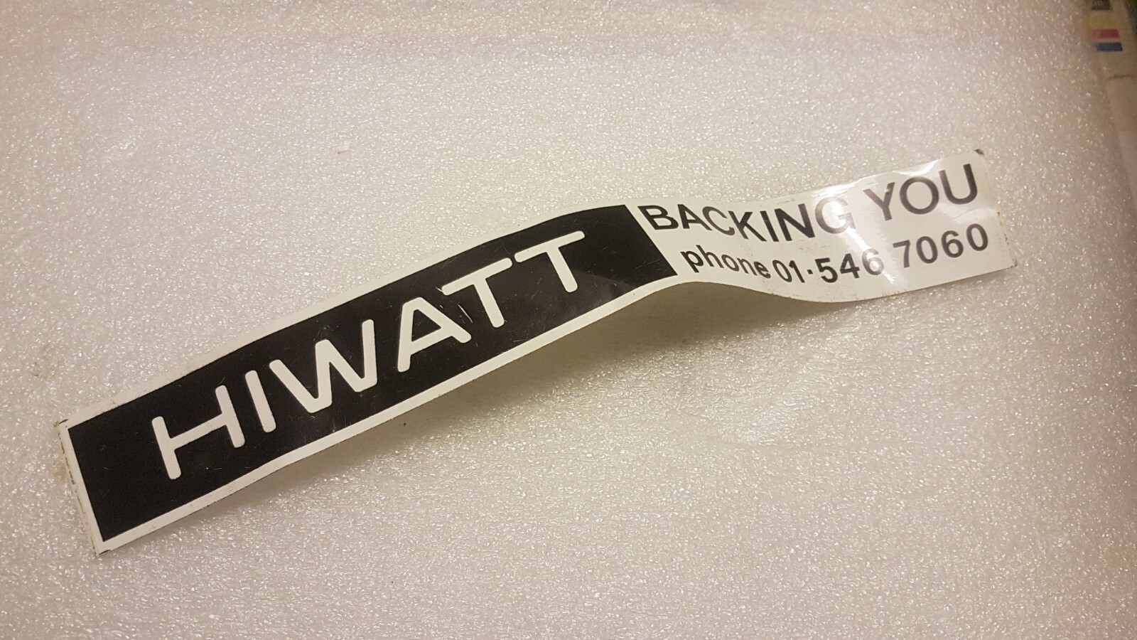70's  HIWATT AMP BUMPER STICKER - made in UK