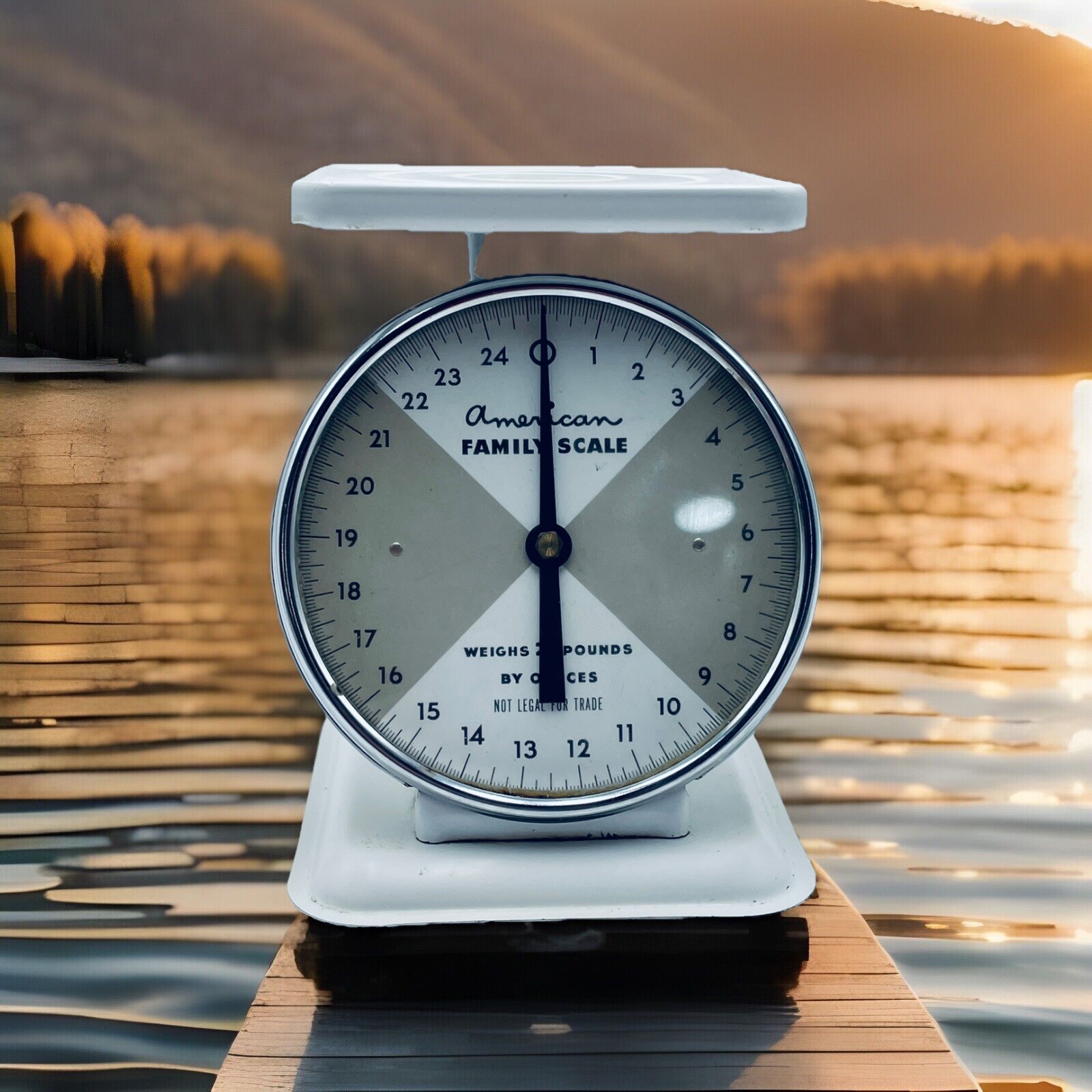 Vintage White American Family Kitchen Scale Farmhouse Country Primitive Decor 25