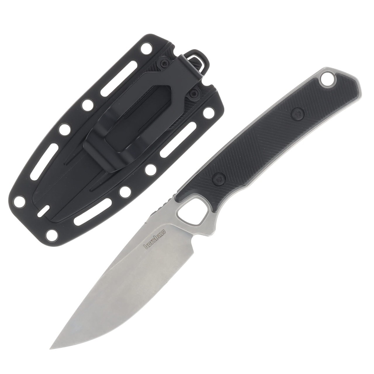 Kershaw Steppe Fixed Blade Knife 3.55 Inch Plain Satin Drop Point KS2048