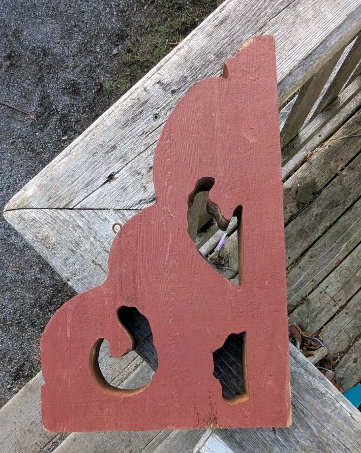 Ornate Burgundy Corbel One PieceWood Architectural Salvage Abt 16"x10"x2"