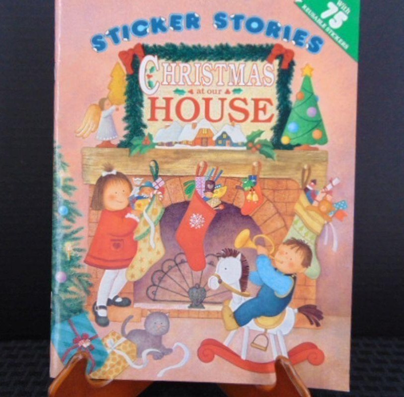 Vintage 90s Christmas At Our House Sticker Stories Reusable Grosset Dunlap