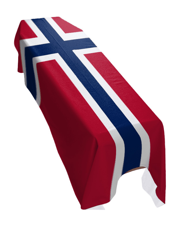 Norway Coffin Drape Flag - Premium Quality and Made To Order in the UK