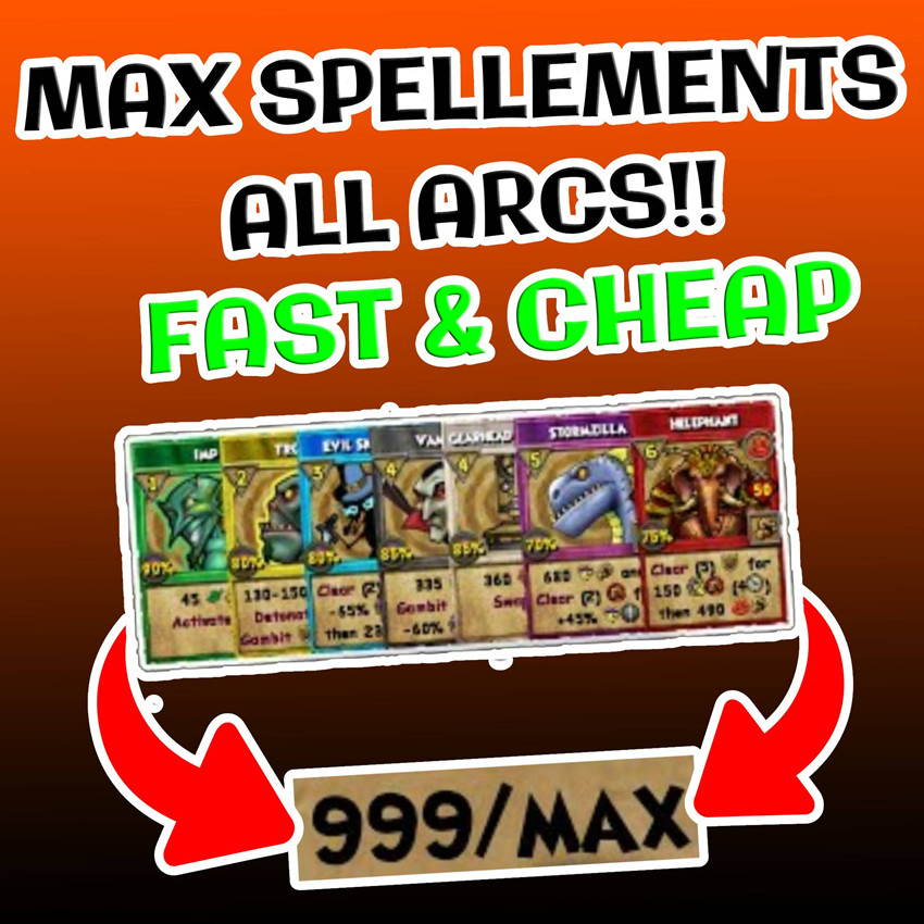 Wizard101 | 1x Max Arc Spellement Farming, (Read Description)