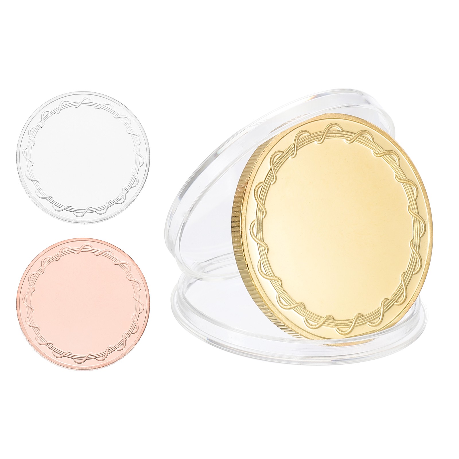 3pcs Blank Coins for Engraving, 40mm Coin Blanks Blanks Polished, 3 color