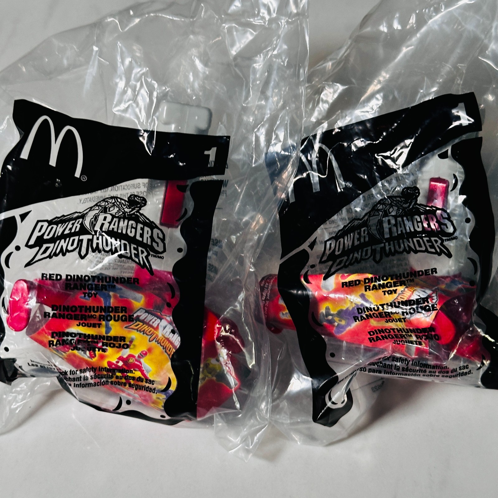 McDonald's Happy Meal Toy Lot of 2 Power Rangers Dino Thunder #1 Red DinoThunder