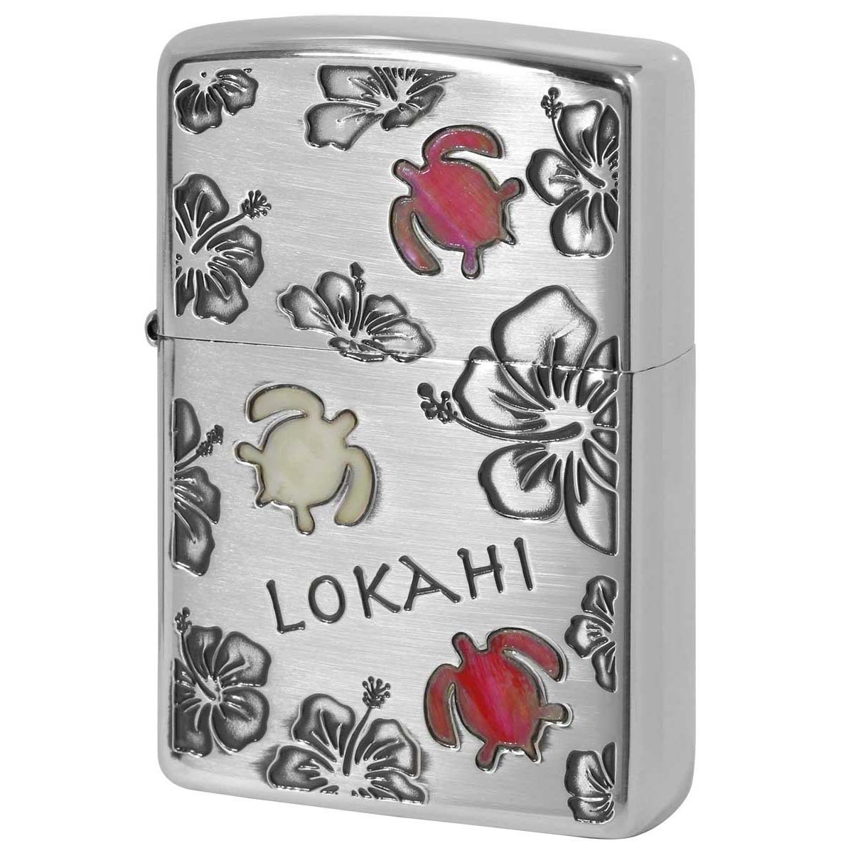Hawaiian Zippo Lighter Turtle Hibiscus Shell Inlay Used