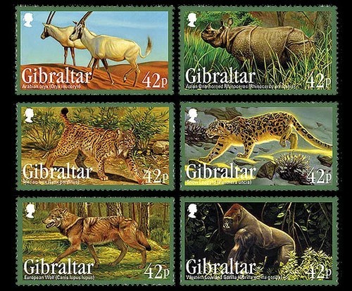 GIBRALTAR 2012 SG1476-81 ENDANGERED ANIMALS - COMPLETE SET -  MNH
