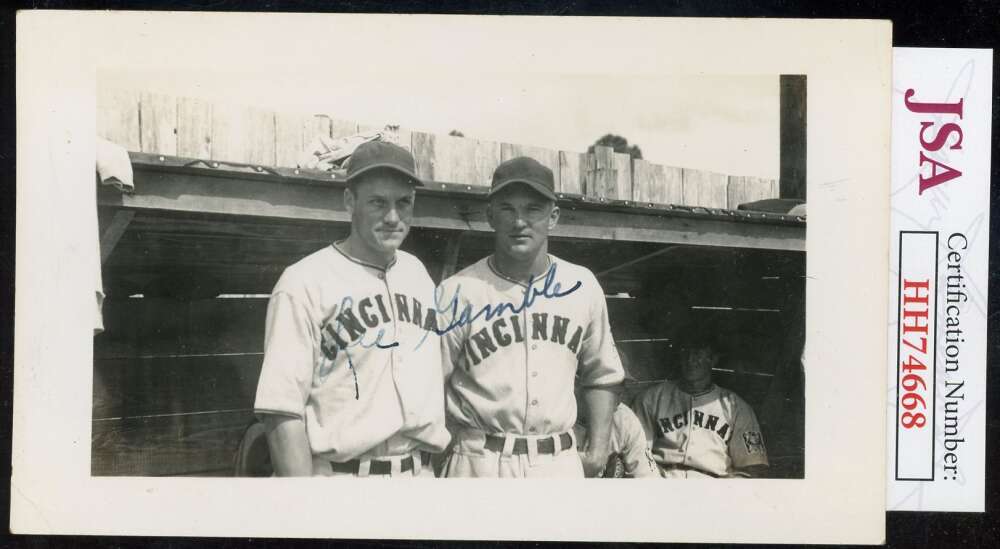 Lee Gamble JSA Cert Signed  Vintage Original 3x5 Photo Autograph