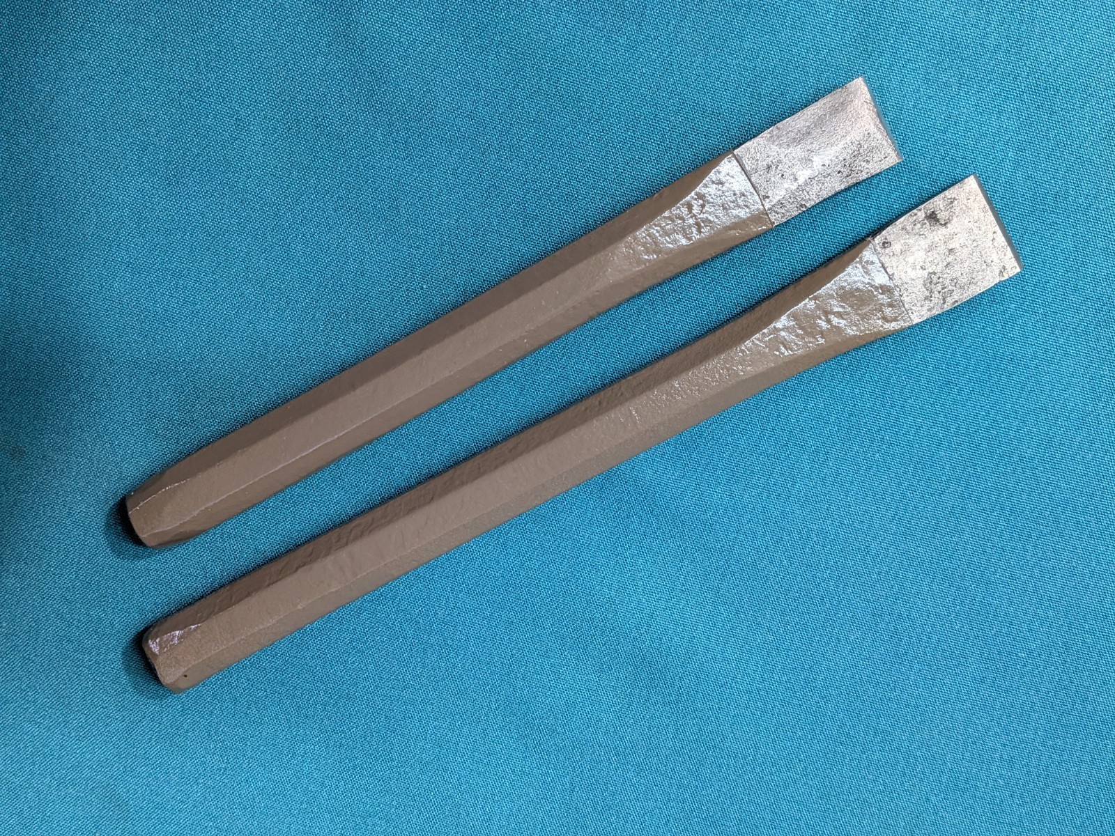 Vintage Two Refurbished Cold Chisels 7/8" x 8" AND 1" x 9"