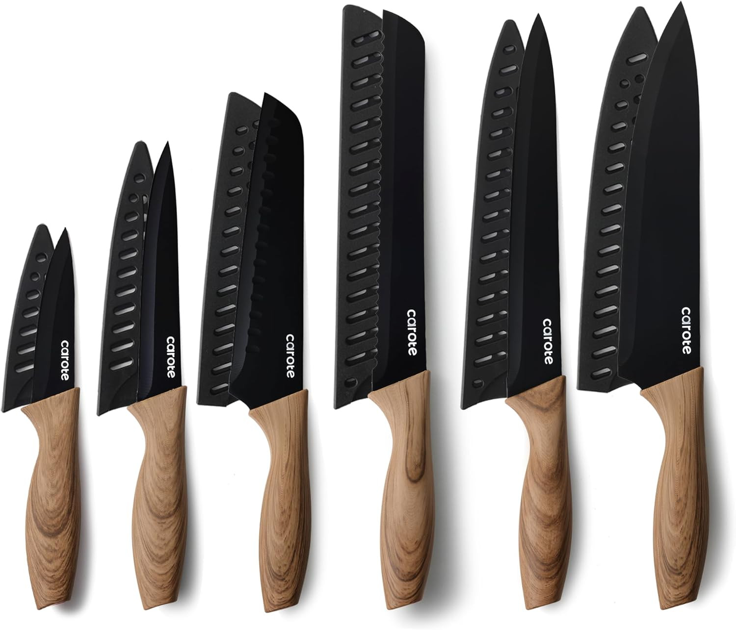 12PCS Knife Set, Stainless Steel Kitchen Knife Set with Nonstick Ceramic Coating