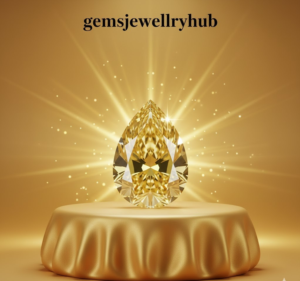 2 Ct Lab Grown Yellow Color Diamond Pear Cut D Grade VVS1 Certified