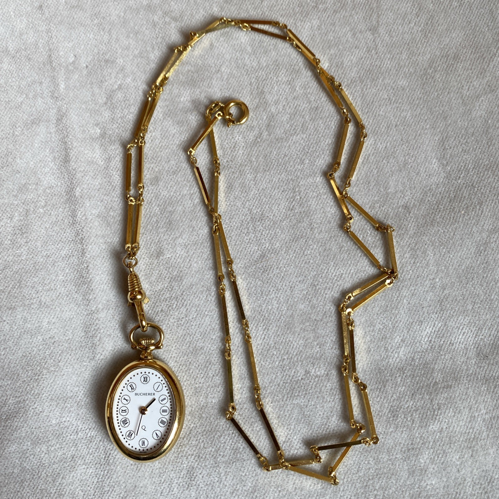 Bucherer Gold Toned Necklace Watch, not running