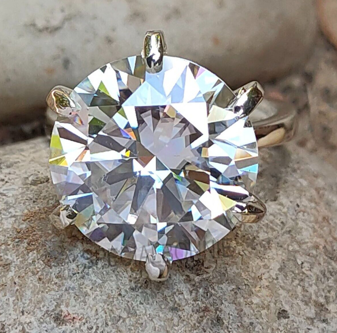 9 Ct Certified Diamond Solitaire Ring-FREE Diamond studs-Great Luster-VIDEO !