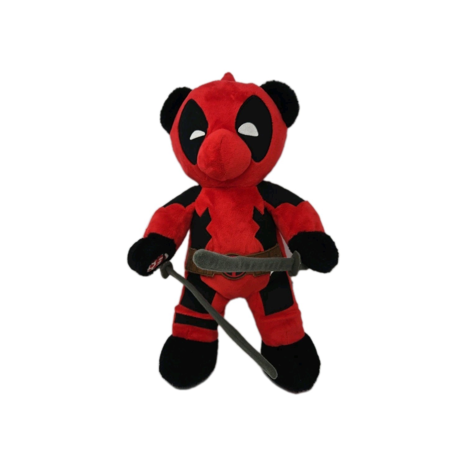 2016 Deadpool Build-A-Bear Plush w/ Both Swords Marvel BABW Red Black 