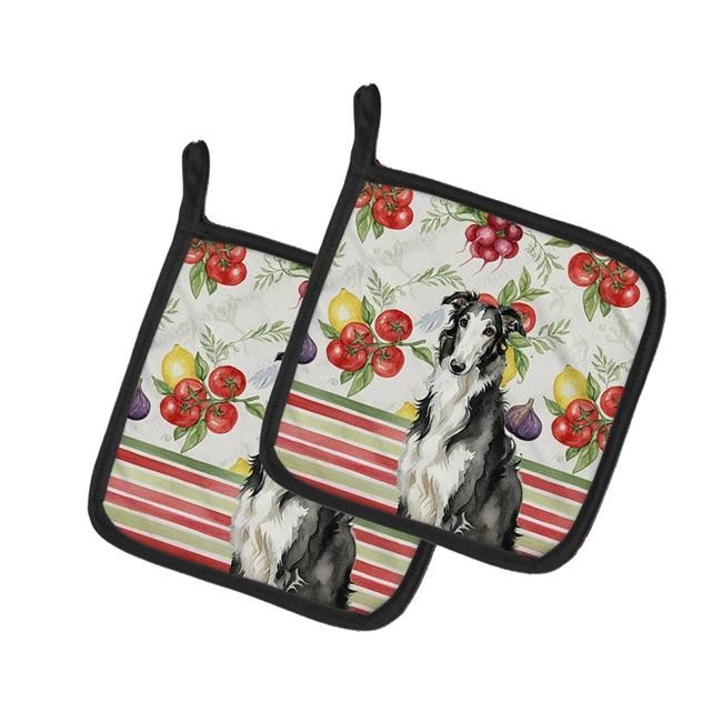 Carolines Treasures WDK8129PTHD Unisex Adult Black & White Borzoi Vegetables ...