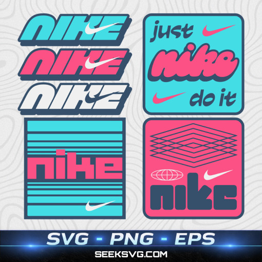Nike Logo & Slogan Design Bundle – 4 Unique SVG Variations with Swoosh & Typogra