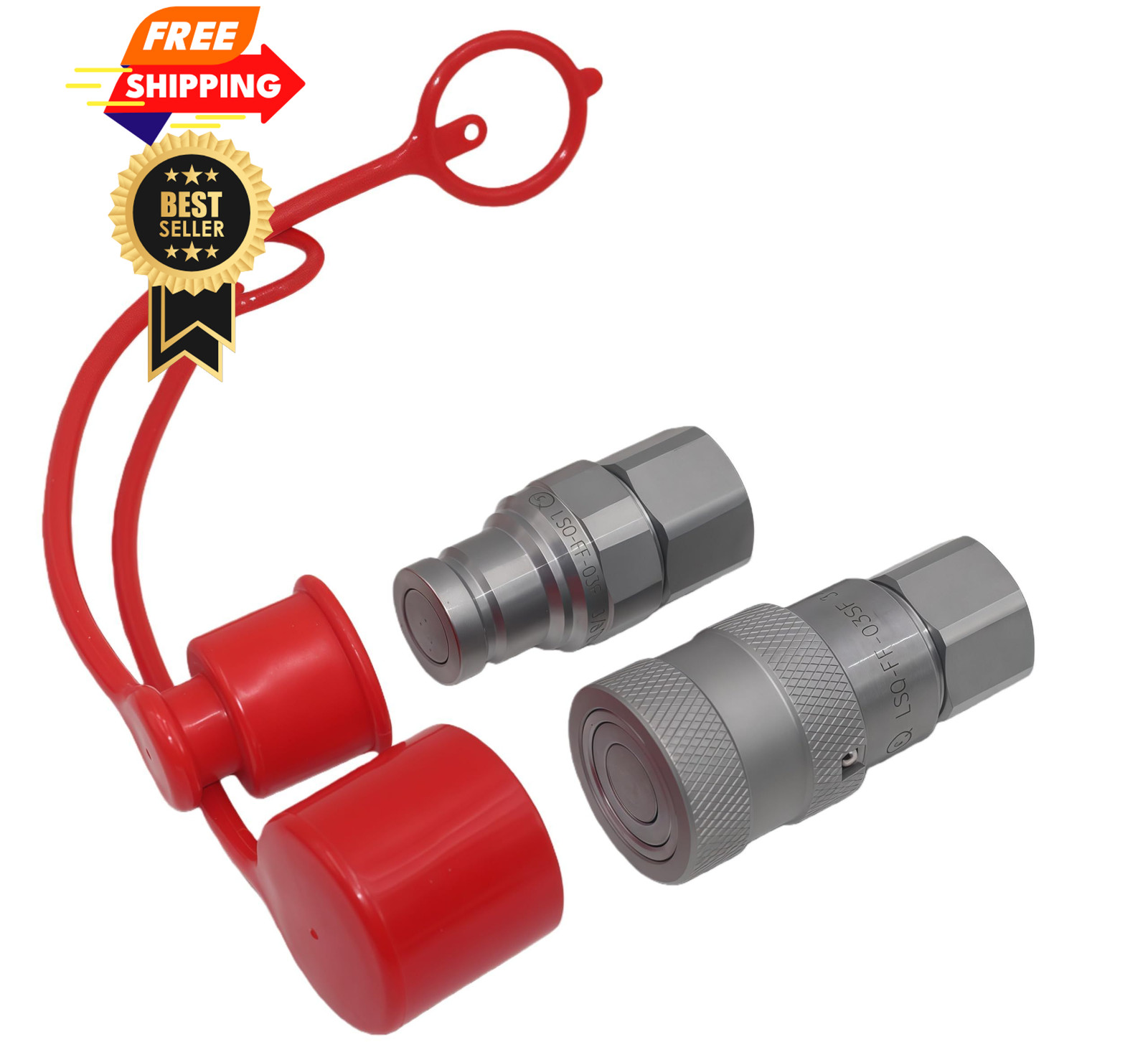 LSQ-FF-03 3/8" NPT 3/8'' Body Flat Face Body, Silver 