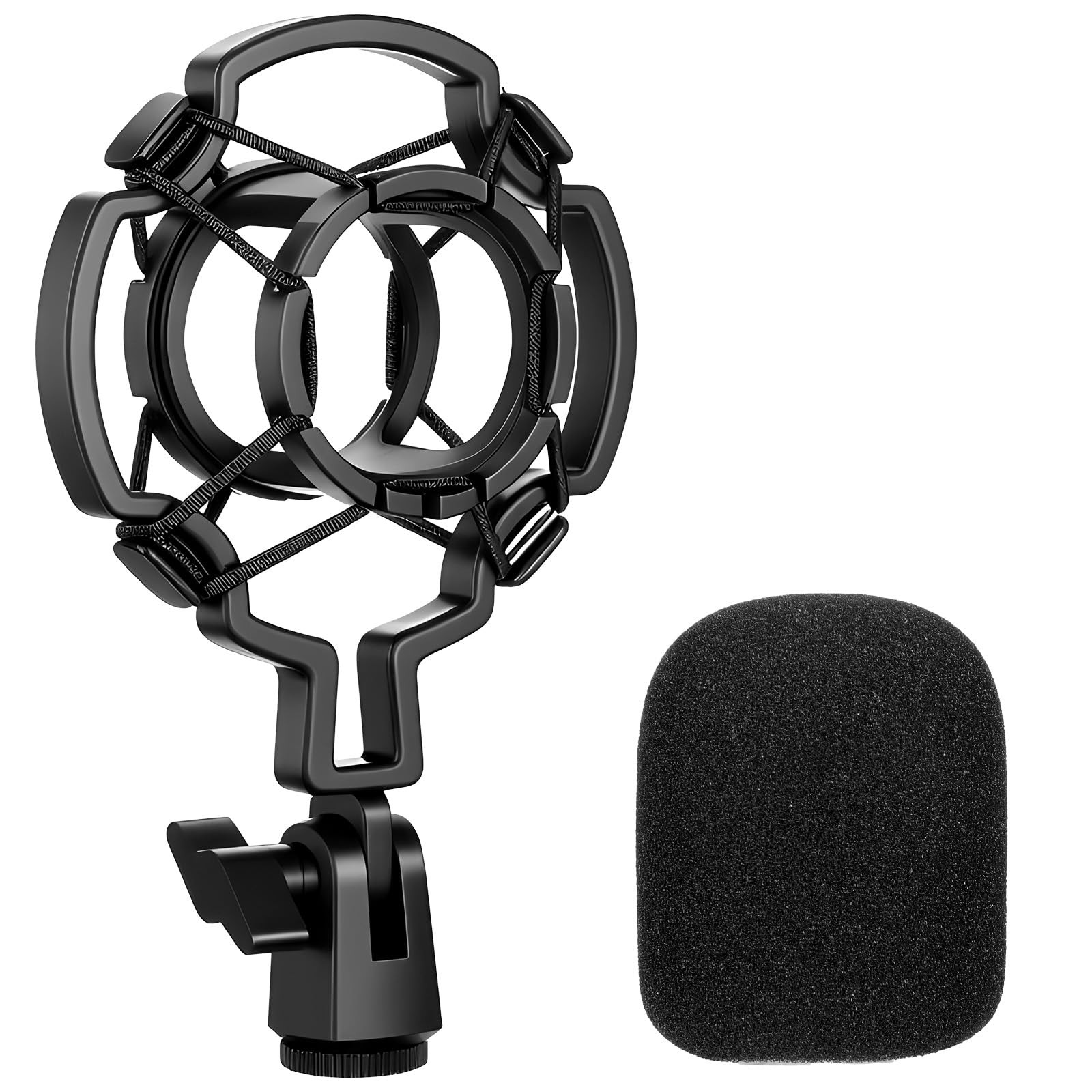 Microphone Shock Mount Mic Holder Anti-Vibration Suspension Black 