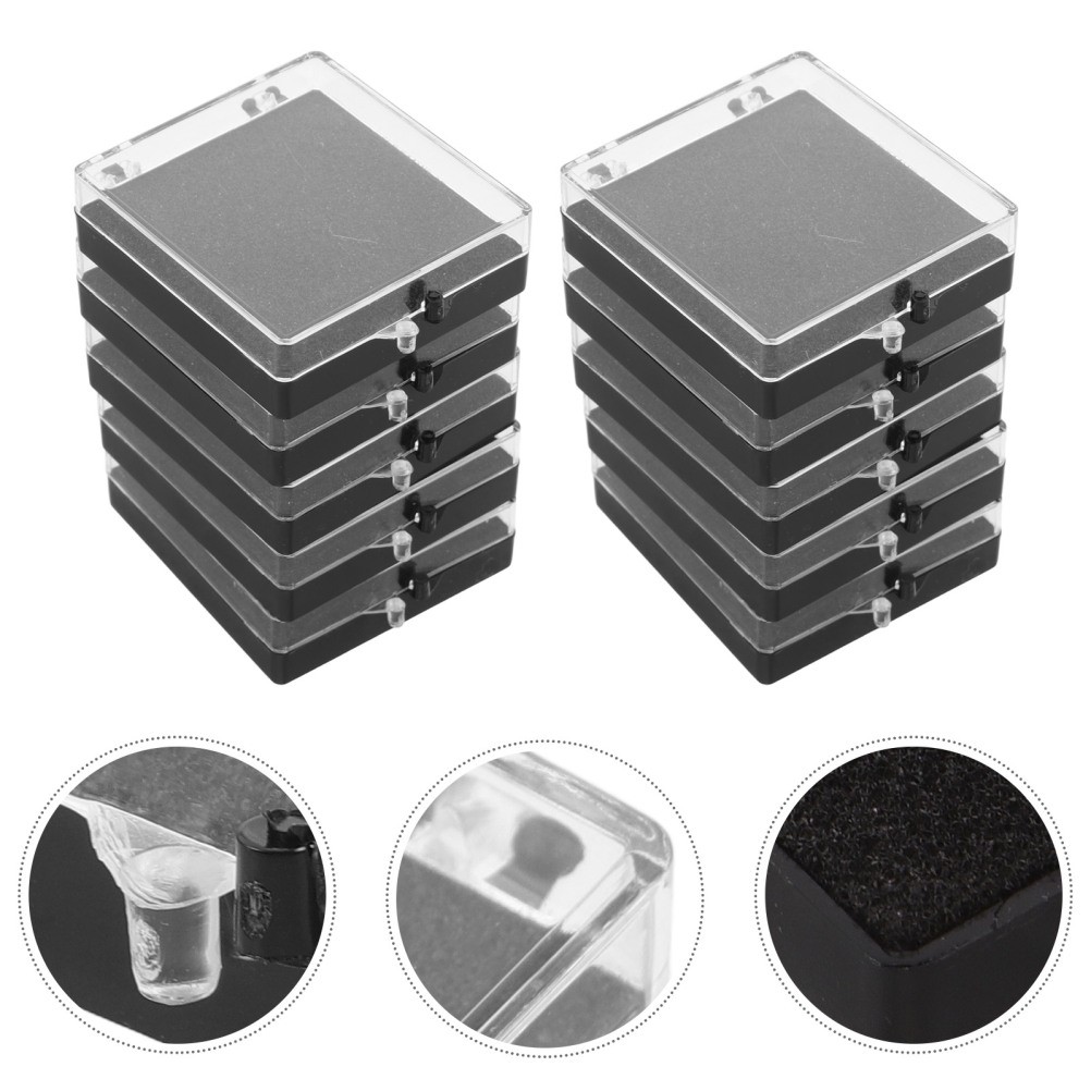  10 Pcs Single Pin Display Box Medal Badge Plastic Storage Case Boxes
