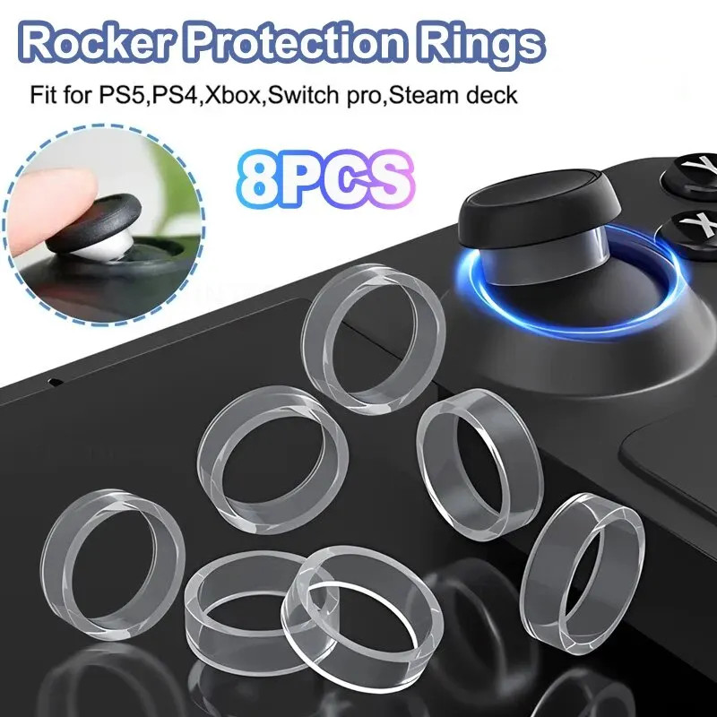 8 PCS Ring Cover Elastic Protective Rocker Rubber Ring For PS5/ PS4/ Switch PRO 
