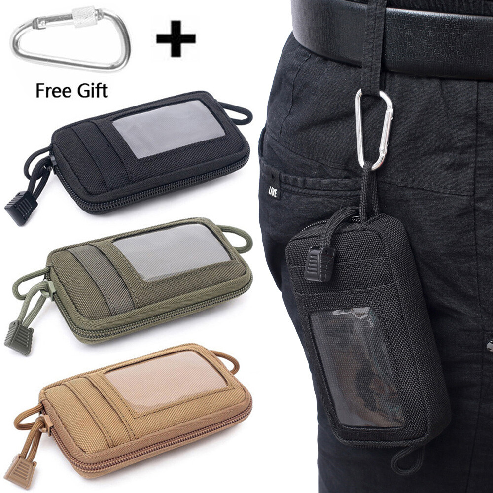 Tactical Molle Pouch Small Coin Purse EDC Nylon Minimalist Wallet for Men Women
