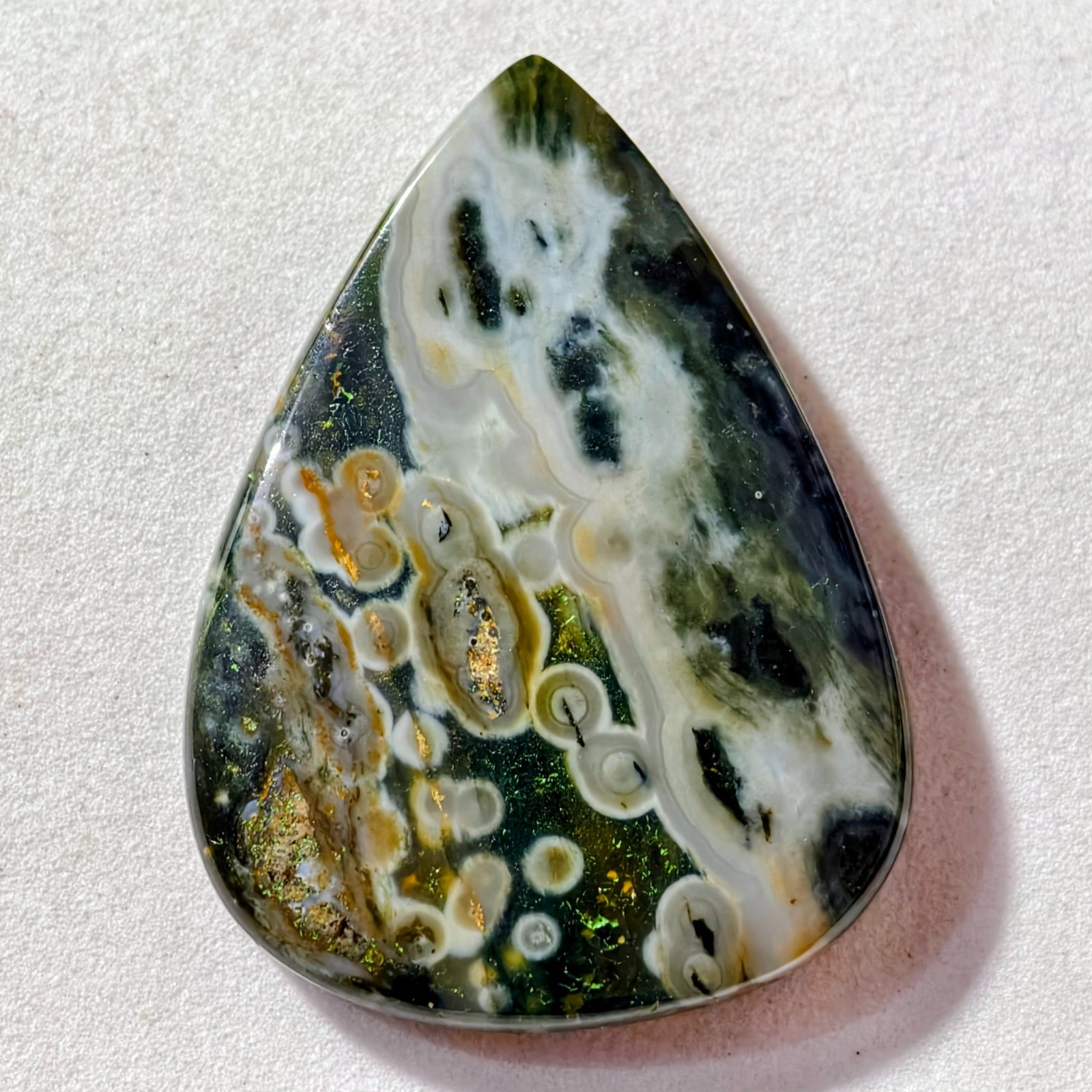 54 Cts Natural Ocean Jasper Cabochon Gemstone For Jewelry 40.1X29.8X5.9 MM